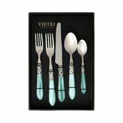 Wholesale ⭐ VIETRI Aladdin Antique Aqua Five-Piece Place Setting – Set of 4 😀