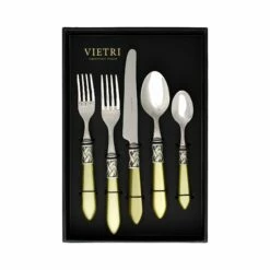 Best deal 🛒 VIETRI Aladdin Antique Chartreuse Five-Piece Place Setting – Set of 4 😍
