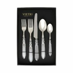 Best Sale ⭐ VIETRI Aladdin Brilliant Clear Five-Piece Place Setting – Set of 4 ✔️