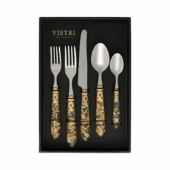 Best Pirce 🤩 VIETRI Aladdin Brilliant Gold Fleck Five-Piece Place Setting – Set of 4 🥰