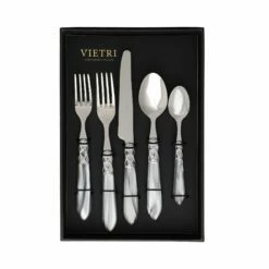Best Sale 🔔 VIETRI Aladdin Brilliant Light Gray Five-Piece Place Setting – Set of 4 🛒