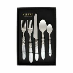 Best deal 🤩 VIETRI Aladdin Antique Light Gray Five-Piece Place Setting – Set of 4 💯