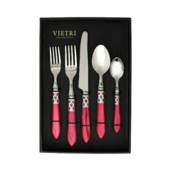 Discount ❤️ VIETRI Aladdin Brilliant Raspberry Five-Piece Place Setting – Set of 4 🔥