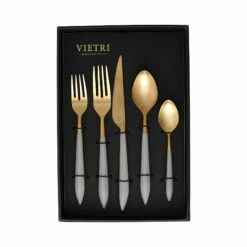 Coupon 🎉 VIETRI Ares Oro & Light Gray Five-Piece Place Setting – Set of 4 🎉