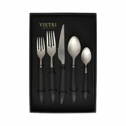 Cheapest 🤩 VIETRI Ares Argento & Black Five-Piece Place Setting – Set of 4 ✨