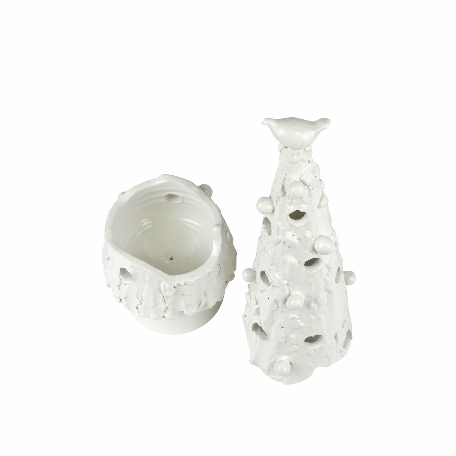 Promo βοΈ VIETRI Foresta White Large Flocked Tree with Red Bird π - Image 2