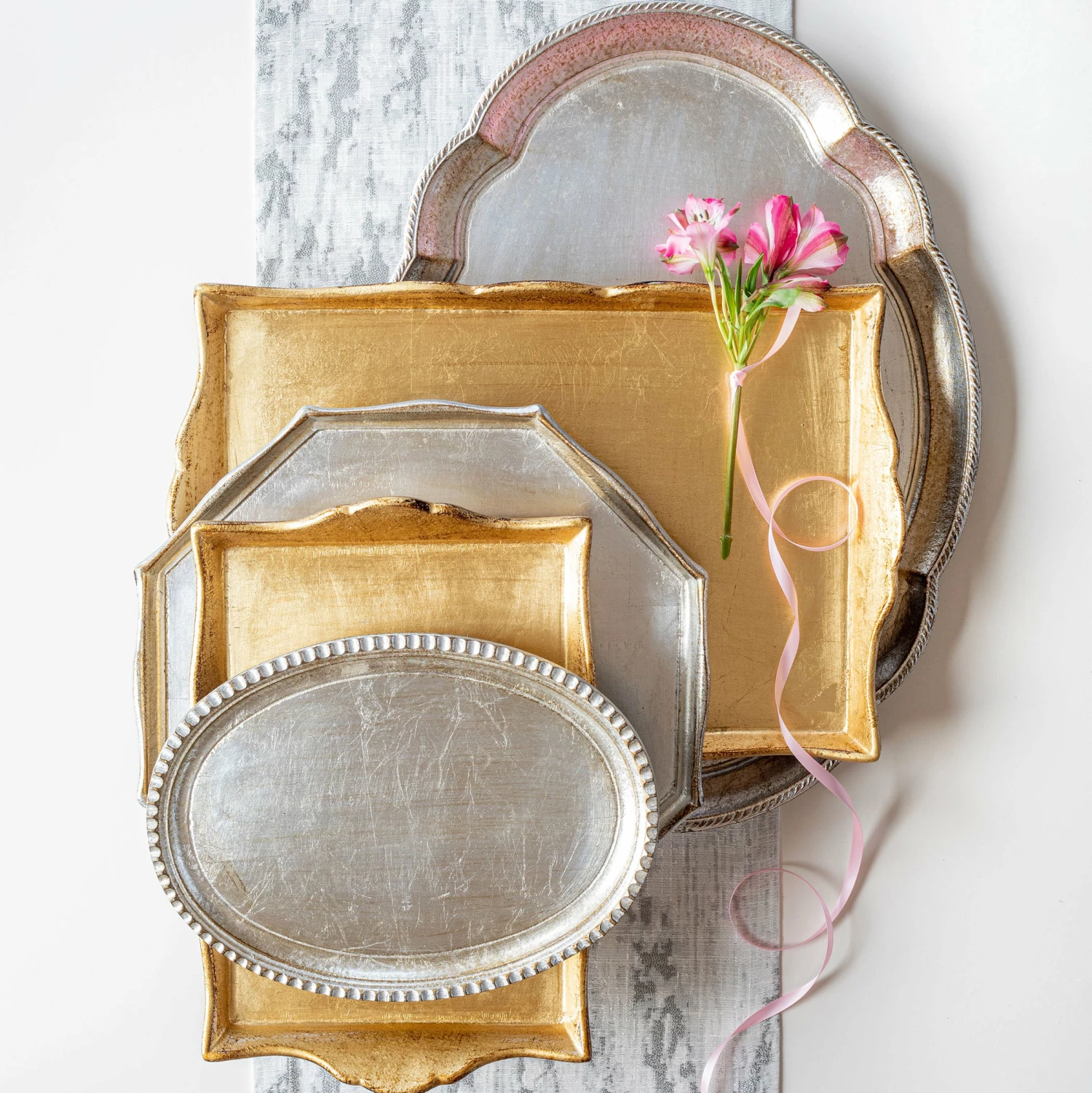 Hot Sale π VIETRI Florentine Wooden Accessories Gold Rectangular Tray π― - Image 2