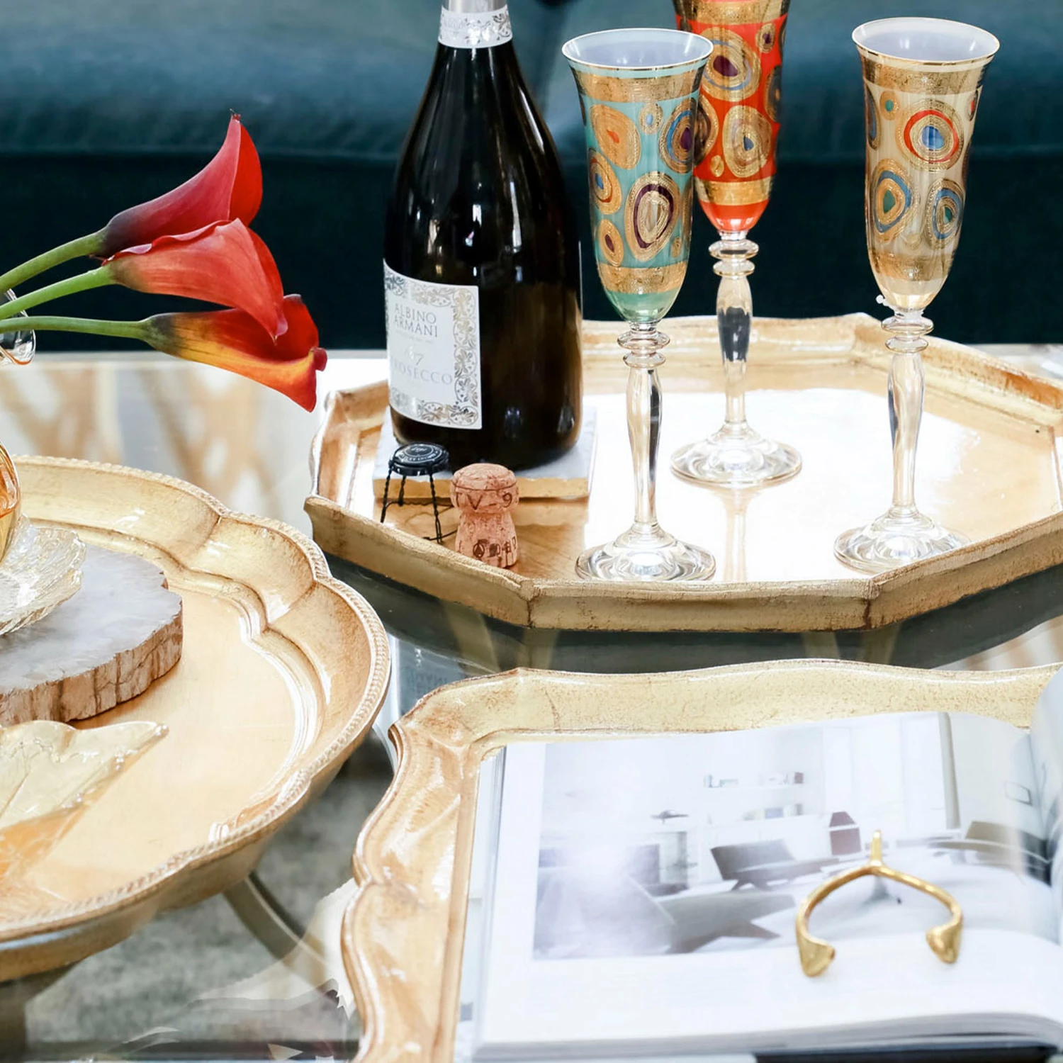 Hot Sale π VIETRI Florentine Wooden Accessories Gold Rectangular Tray π― - Image 3