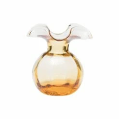 New 🛒 VIETRI Hibiscus Glass Amber Bud Vase 🎁