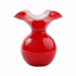 Hot Sale 😍 VIETRI Hibiscus Glass Red Small Fluted Vase ⌛