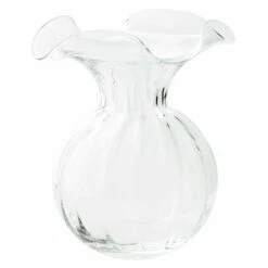Hot Sale 😍 VIETRI Hibiscus Glass Clear Large Fluted Vase 🎉