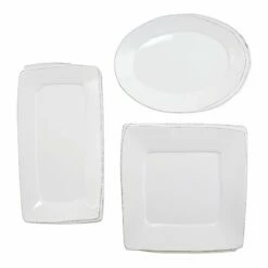 Cheap 👍 VIETRI Lastra White 3-Piece Serveware Set 🧨