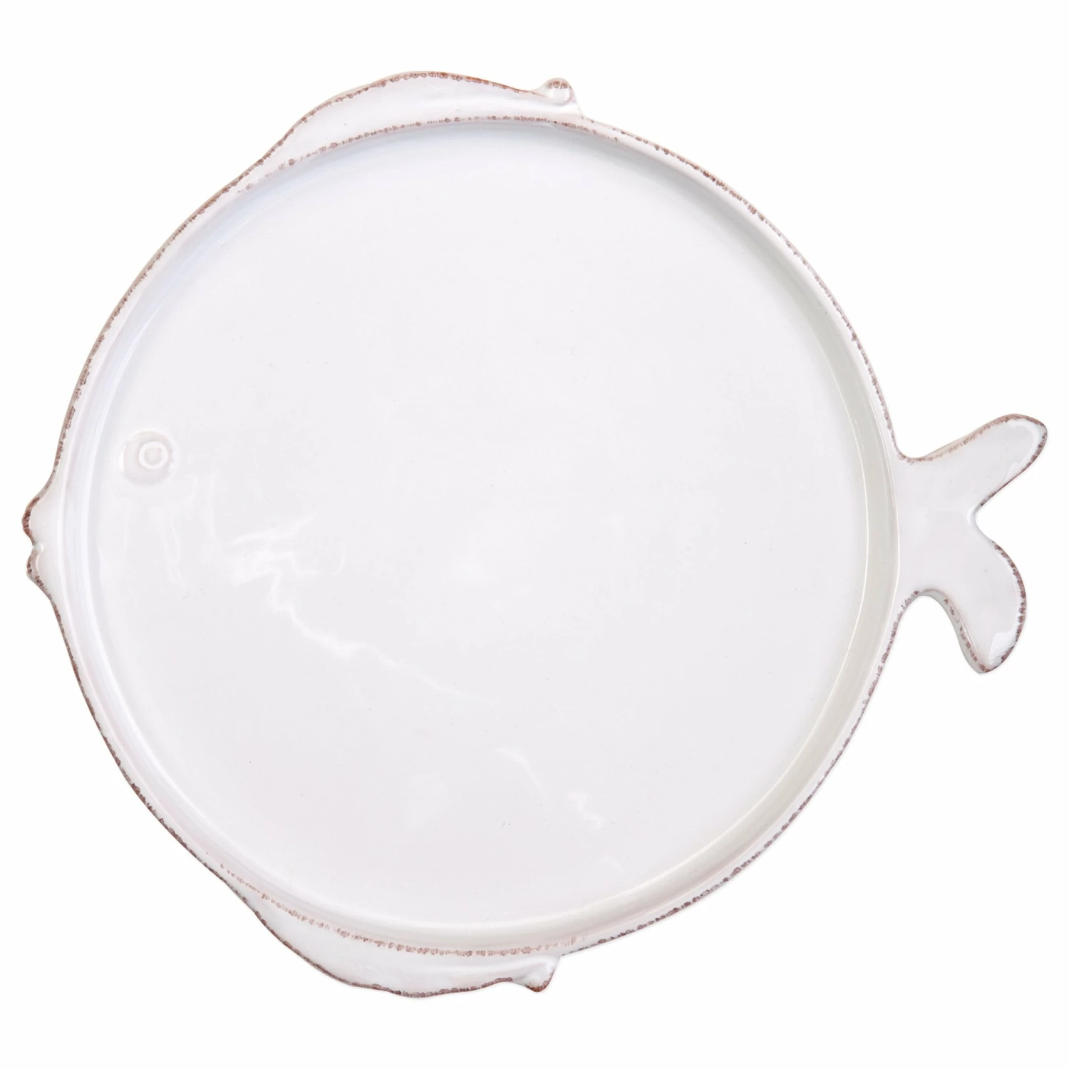 Outlet π VIETRI Melamine Lastra Fish White Dinner Plate β¨