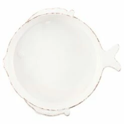 Deals ❤️ VIETRI Melamine Lastra Fish White Medium Serving Bowl 😍