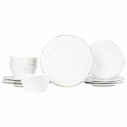 Best Pirce ✔️ VIETRI Melamine Lastra White Twelve-Piece Place Setting 🤩