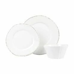 Cheapest 🔔 VIETRI Melamine Lastra White Three-Piece Place Setting 🌟
