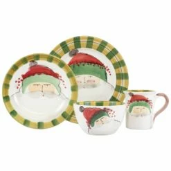 Best deal 😍 VIETRI Old St. Nick Green Hat Four-Piece Place Setting 😉