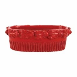 Best reviews of 🎁 VIETRI Rustic Garden Red Acanthus Leaf Oval Planter ✨