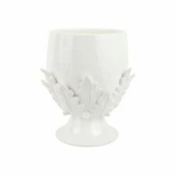 Coupon 🛒 VIETRI Rustic Garden White Acanthus Leaf Medium Footed Cachepot 👏