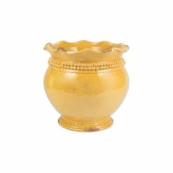 Wholesale 🧨 VIETRI Rustic Garden Amber Dotted Round Planter 🤩