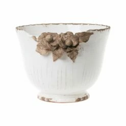 Wholesale 🔔 VIETRI Rustic Garden White Planter W/Flowers ❤️