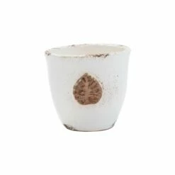 Budget π VIETRI Rustic Garden White Small Cachepot with Leaf β