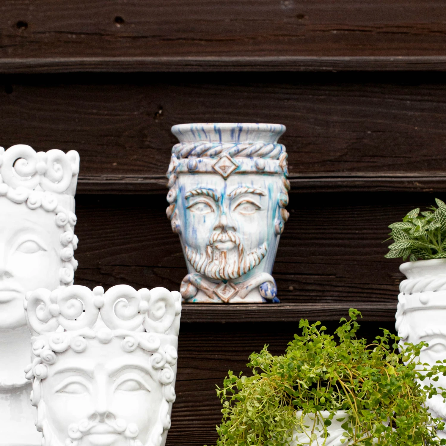 Buy π VIETRI Sicilian Heads Blue Small King Head π - Image 3