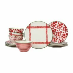 Hot Sale π₯° Viva by VIETRI Mistletoe Assorted 12-Piece Place Setting π₯°
