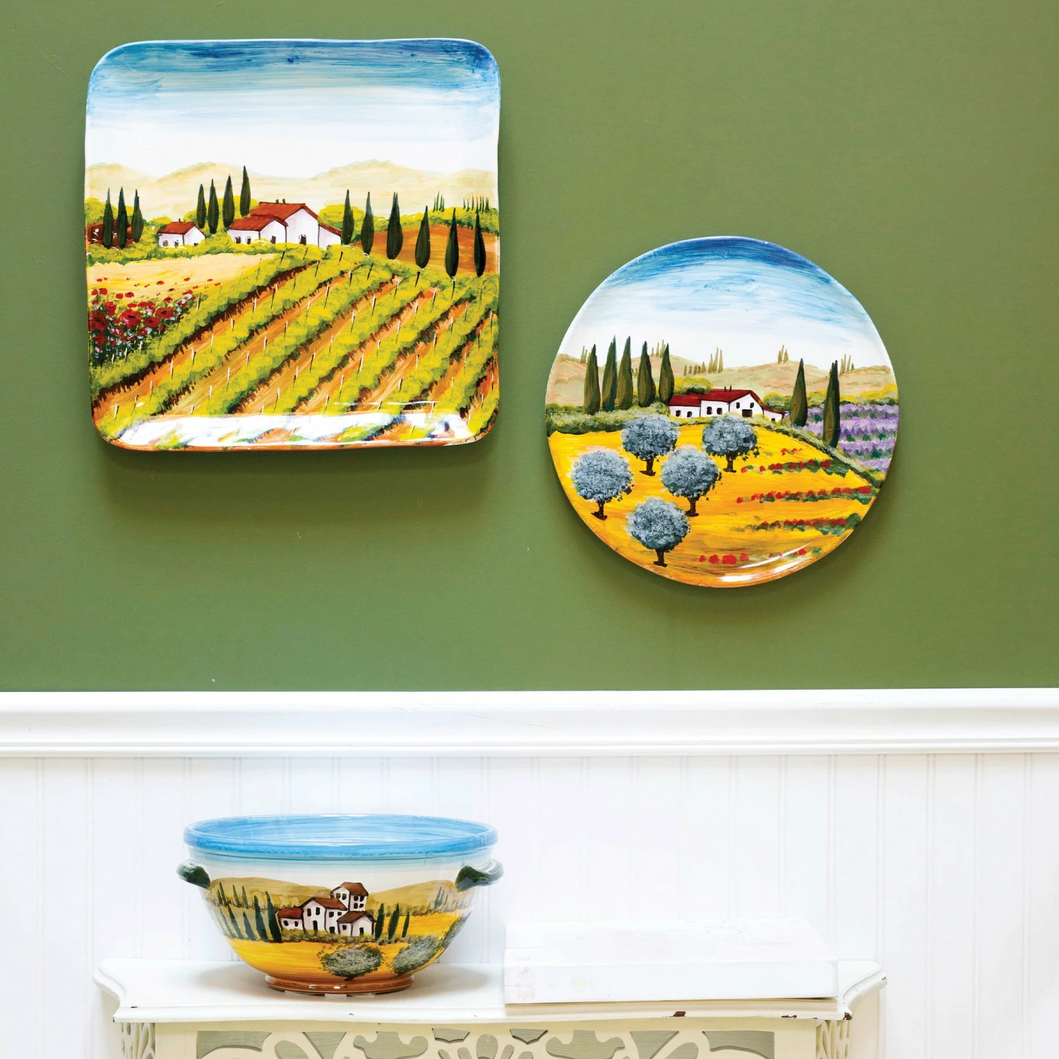 Best deal π VIETRI Wall Plates Tuscany Medium Handled Bowl 𧨠- Image 4